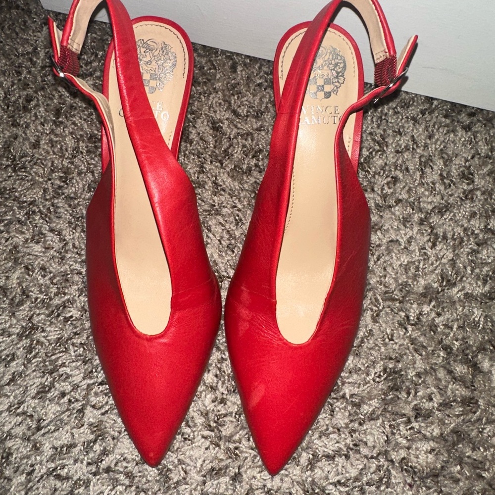 Vince Camuto Red Heeled Slingbacks